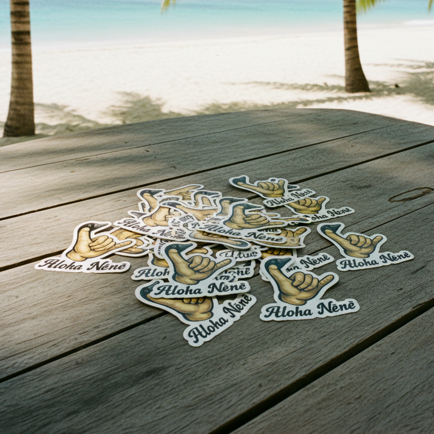 AlohaNēnē Stickers – Hawaiian Beach Fresh tropical image vinyl stickers