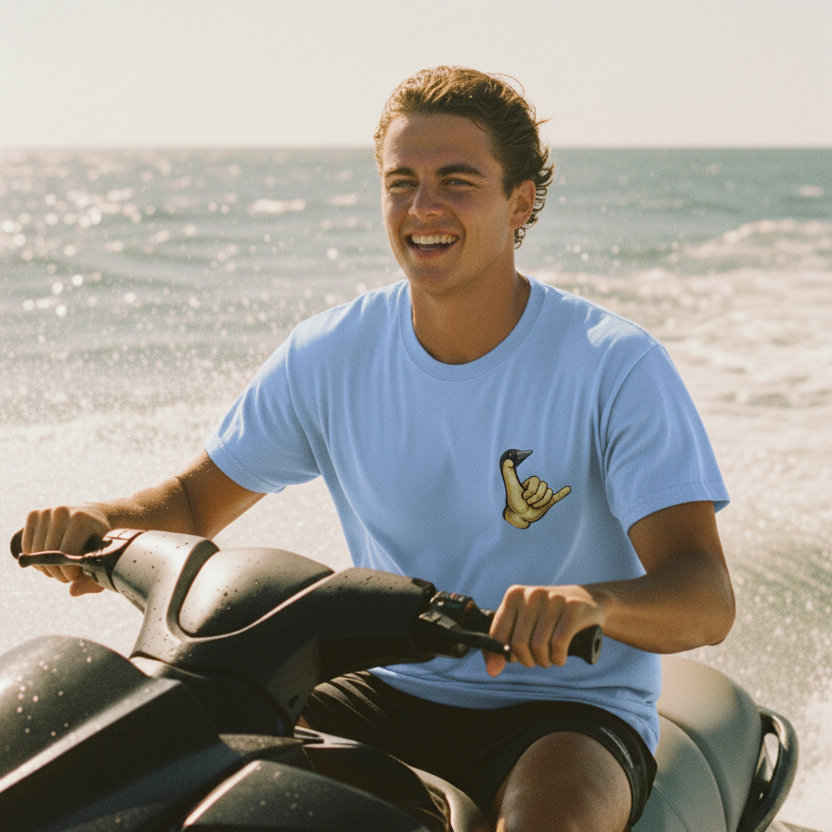 Vintage Jet Ski Lifestyle Shot - Eyes Open, aloha nene logo classic tee Hawaii merch Shaka nene